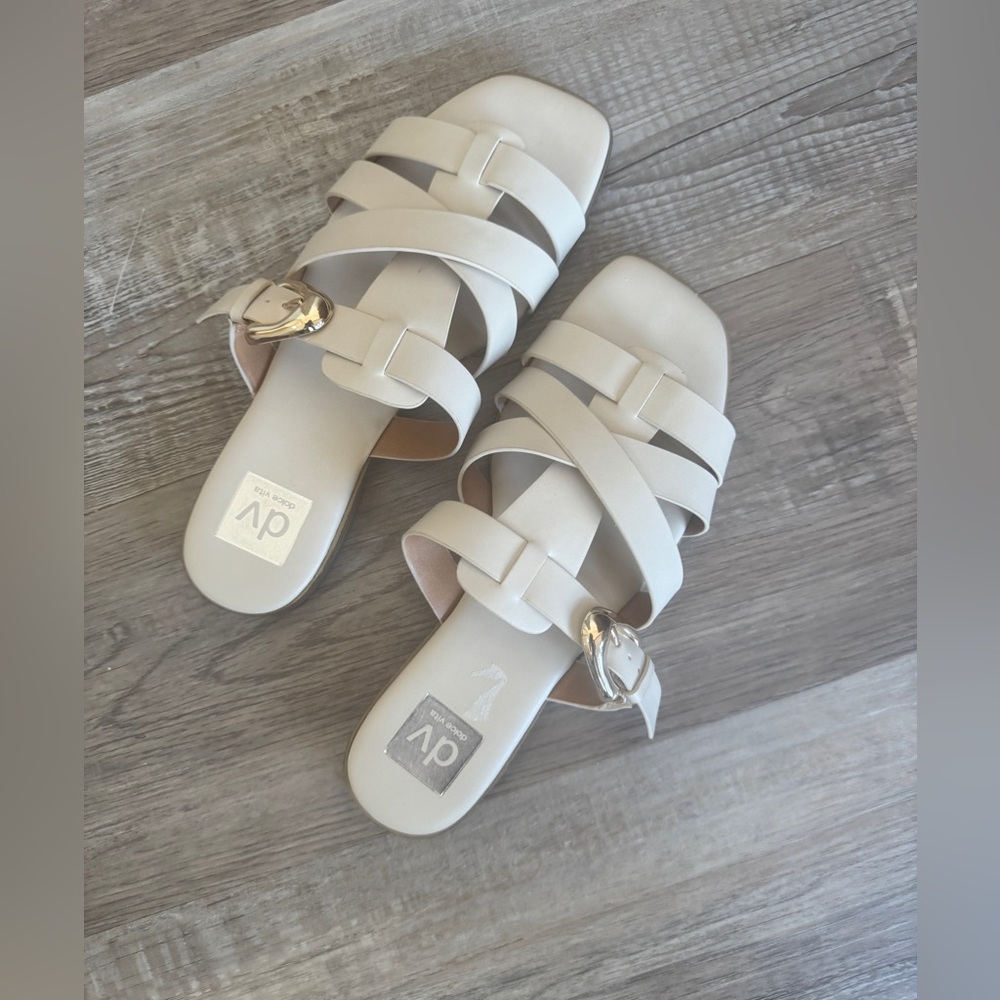 DV by Dolce Vita Medina Strappy Slide Sandal — Ivory Bone — Women’s Size 9 NWOT - Picture 2 of 9